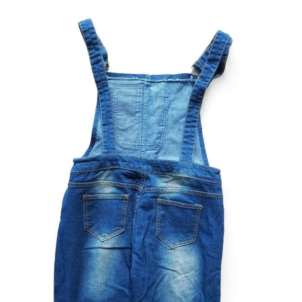 Vintage Unbranded Skinny‎ Leg Distressed Overalls Women's Medium (M)